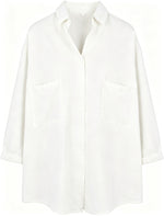 Women's Loose Pocket Denim Shirt Tops
