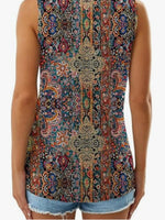 Vintage V Neck Abstract Boho Graphic Sleeveless Tank Top