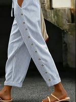 Women Striped Long Pants Vintage Spring/Fall Trousers