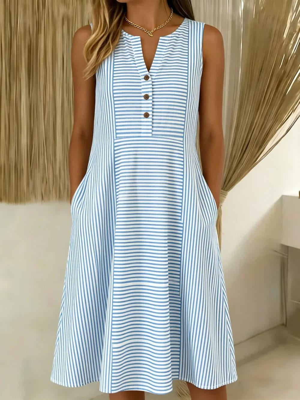 Loose Casual Striped Dress With No Belt