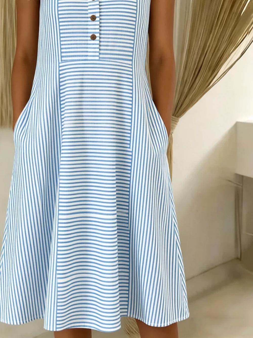 Loose Casual Striped Dress With No Belt
