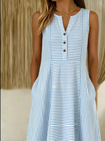 Loose Casual Striped Dress With No Belt