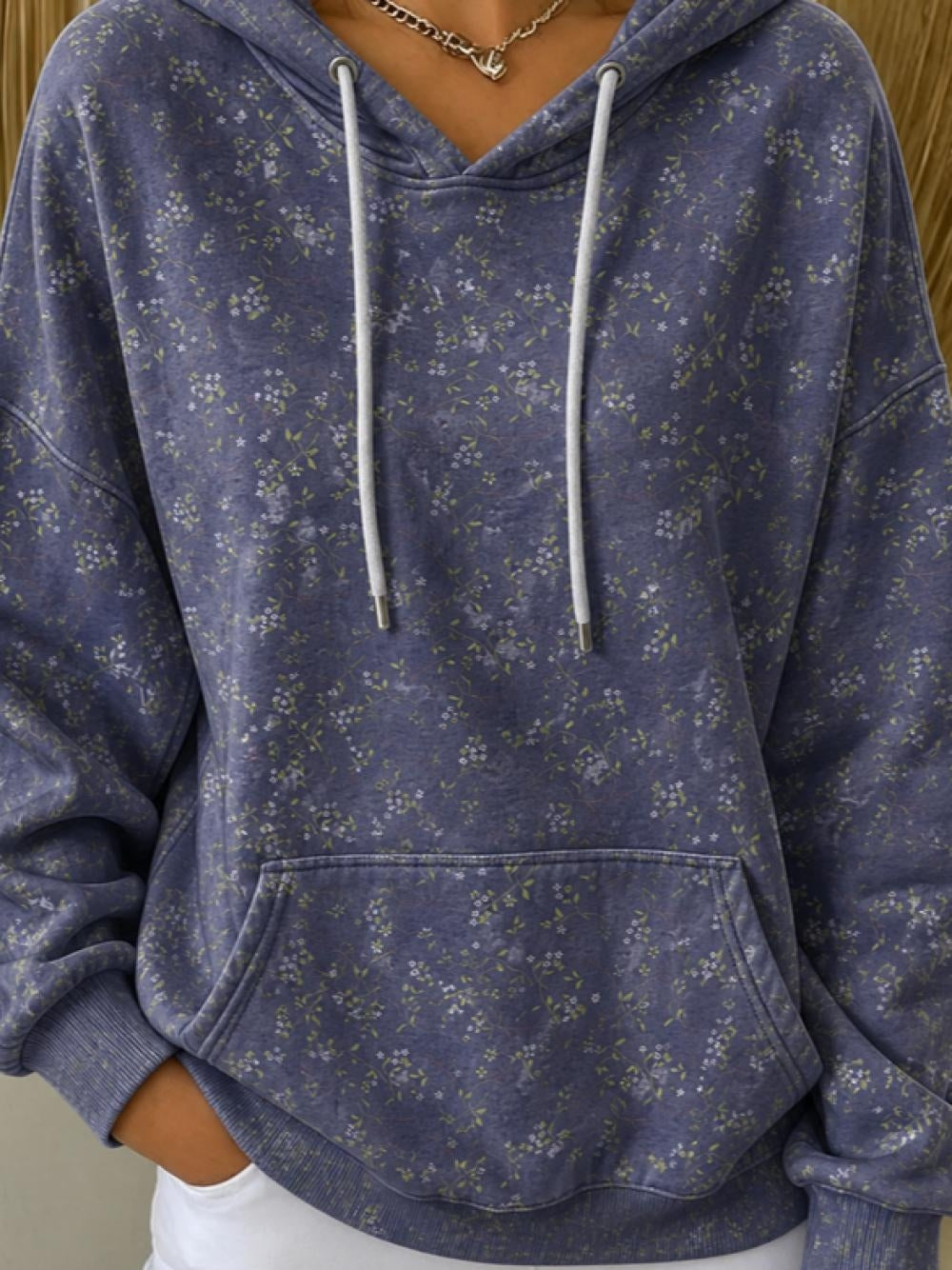 Vintage Floral Hoodie Long Sleeve Hoodie