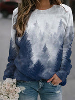 Forest Treetops Print Cozy Sweatshirt