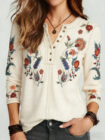 Women's Floral Print Long Sleeve Top