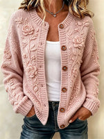 Women Floral Long Sleeve Comfy Vintage Printing Cardigan