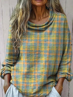 Modern Check Long Sleeve Top