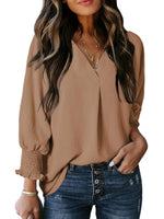 Casual 3/4 Sleeve V Neck Loose Fit Basic Tees