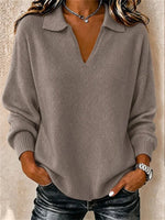 Women Plain Long Sleeve Comfy Casual Sweater