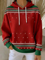 Casual Geometric Long Sleeve Hoodie