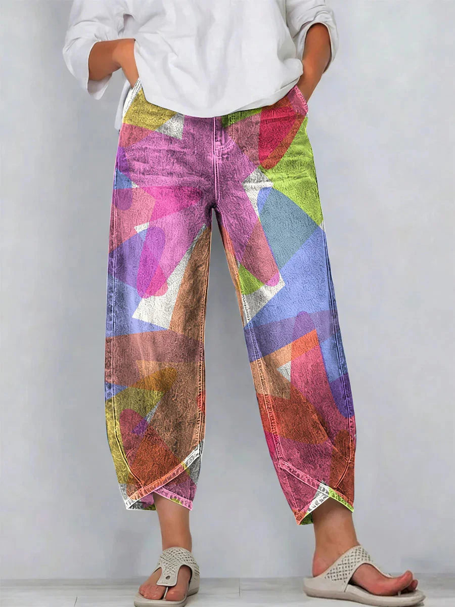 Women's Vintage Floral Printed Casual Pants