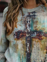 Multi Casual Round Neck Long Sleeve Character Printed Sweatshirts