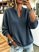 Women Plain Long Sleeve Comfy Casual Sweater