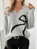 Unique V-Neck Long Sleeve Sweater