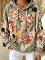 Vintage Floral Long Sleeve Hoodie