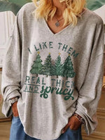 I Like Them Real Thick Printed Women's V-neck T-shirt