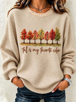 Casual Text Letters Crew Neck Long Sleeve Sweatshirt