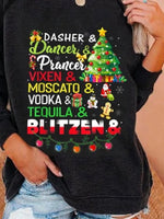 Black Casual Graphic Tops Round Neck Long Sleeve Character Printed Xmas Sweatshirt
