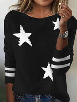 Black And White Round Neck Sweater