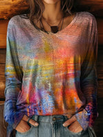Abstract Tie-dye Round Neck Long Sleeve T-shirt