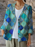 Elegant Green Long Sleeve Outerwear