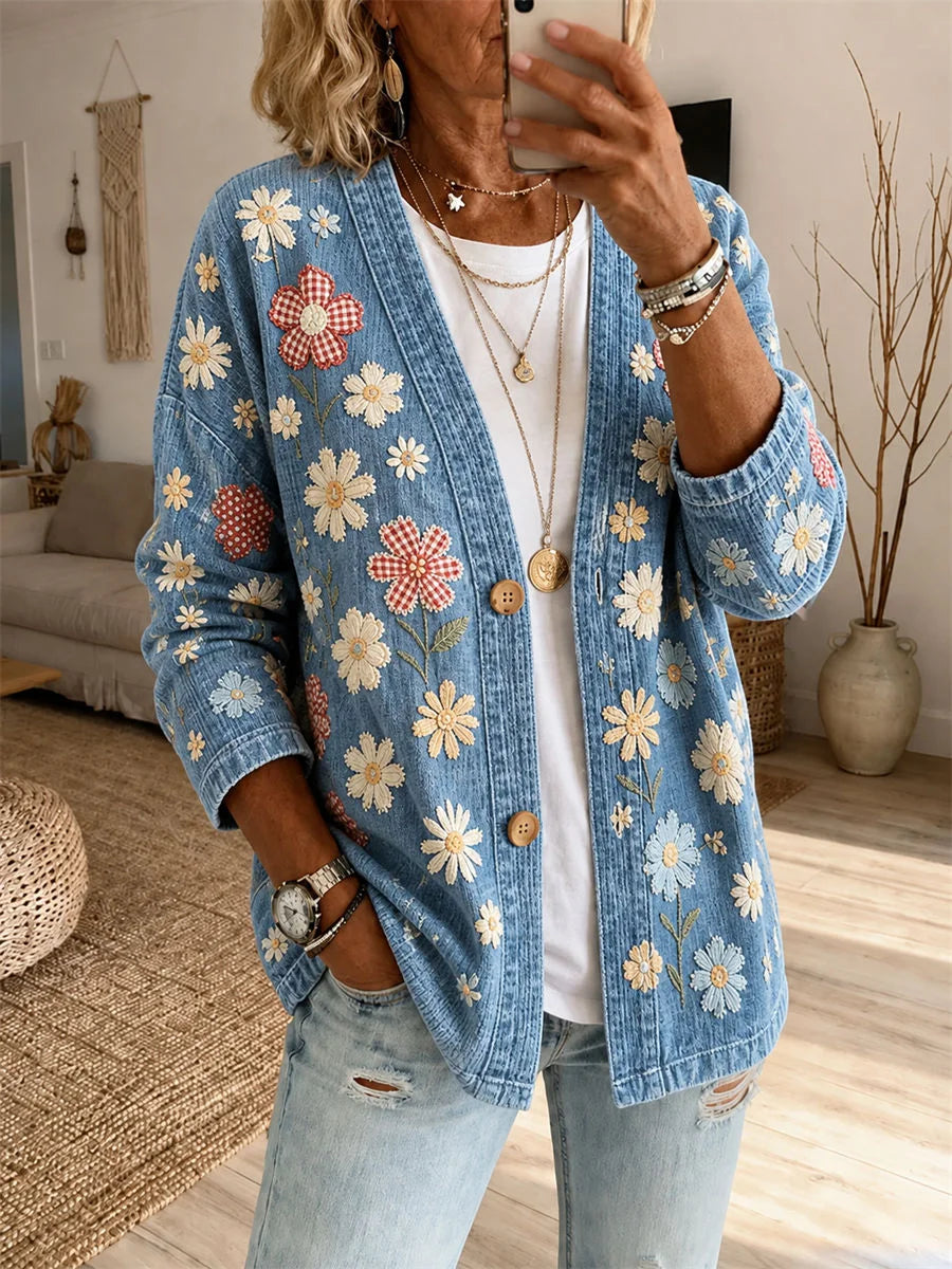 Casual Printing Abstract Graphic Long Sleeve Jacket