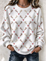 Casual Christmas Crew Neck Long Sleeve Sweatshirt