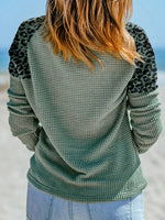 V Neck Jacquard Loose Casual Shirt