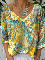 Attractive V-Neck Long Sleeve Top