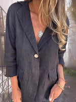 Black Artistic Loose Buttoned Suit Jacket
