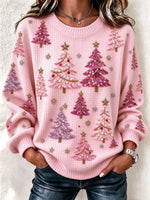 Casual Christmas Crew Neck Long Sleeve Sweatshirt