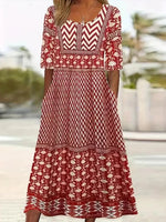 Casual Vintage Short Sleeve Dress