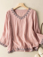 Women's Casual V-neck 3/4 Sleeve Shirt