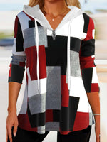 Geometric Street Hoodie Long Sleeve Pullover Sweatshirt