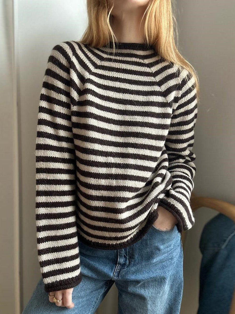 Special Striped Print Long Sleeve Sweater