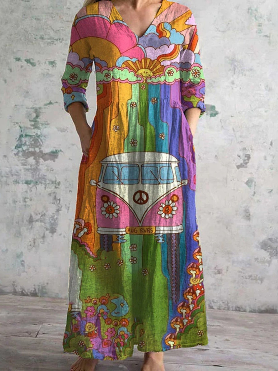 Colorful Creative Printed Dress