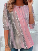 Sweet Round Neck Long Sleeve Top