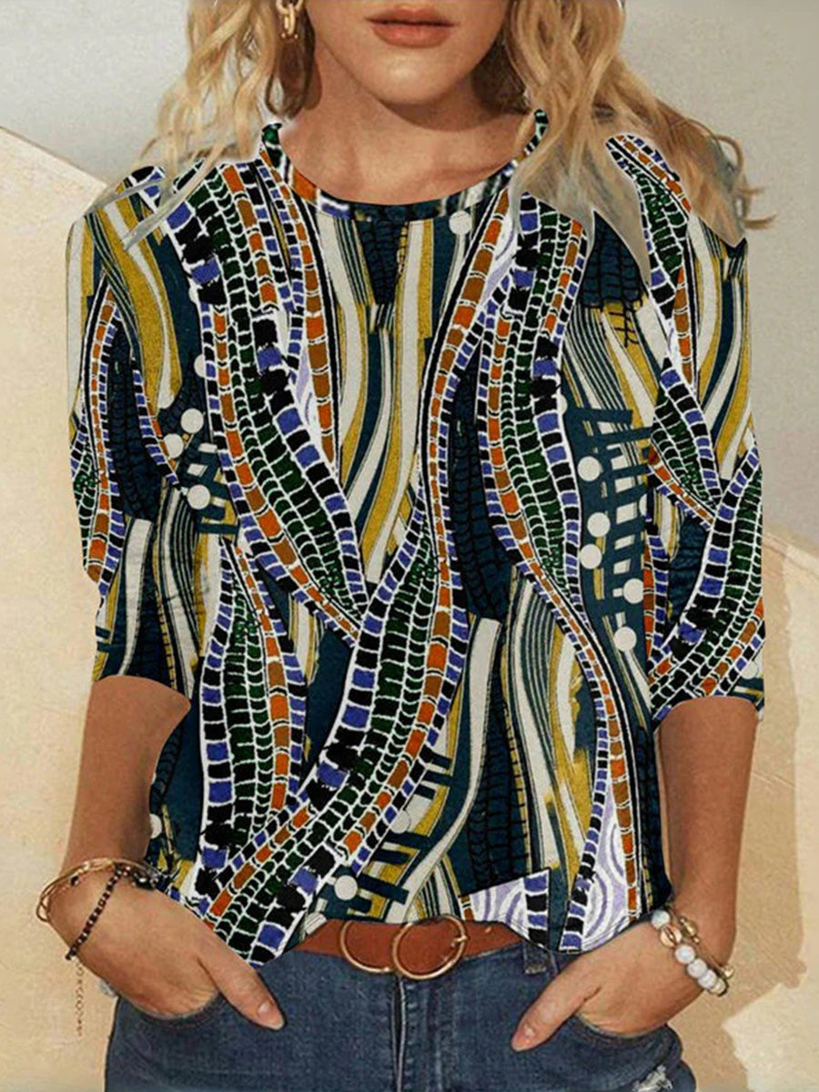 Vintage Abstract Print T-Shirt