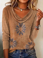 CozyFloral Printed Long Sleeve Sweater