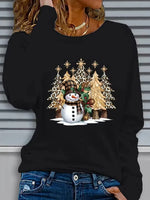 Casual Christmas Round Neck Long Sleeve T-Shirt