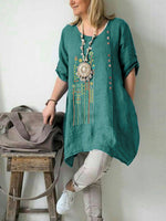 Lake Blue Casual Round Neck Long Sleeve Floral Printed Blouse