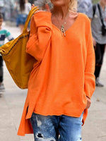 Casual Regular Fit V-neck Long Sleeve Sweater
