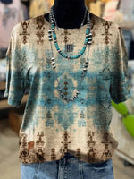 Vintage Casual Round Neck Short Sleeve T-Shirt