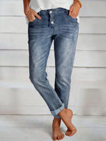 Light Blue Casual Solid Jeans