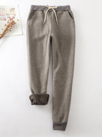 Casual Elastic Solid Casual Warm Pants