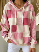Vintage Long Sleeve Geometric Hoodie