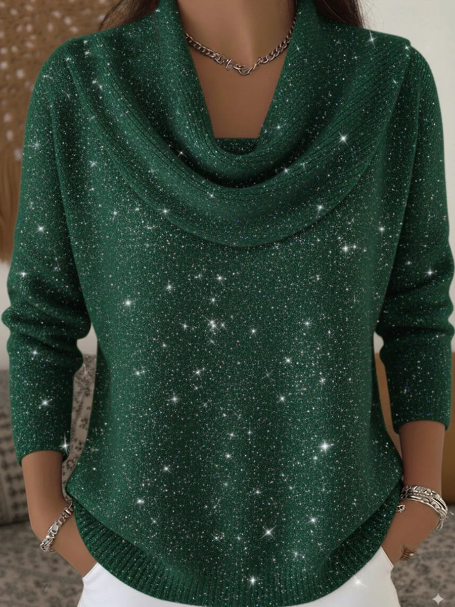 Elegant Solid Color Long Sleeve Loose Sweater