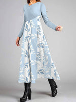 Long Sleeve Color Block Maxi Dress