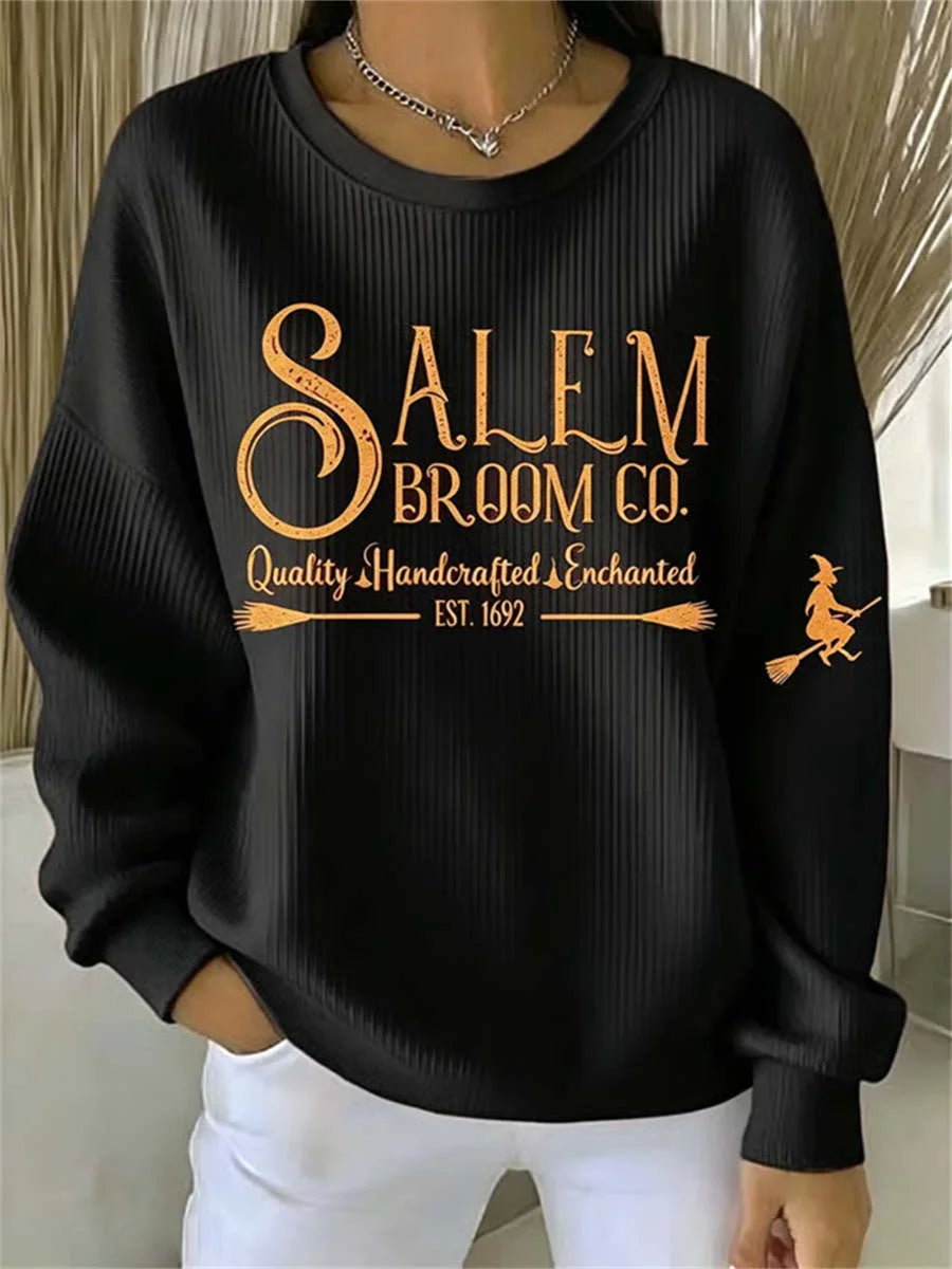 Casual Text Letters Crew Neck Long Sleeve Sweatshirt