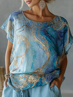 Fresh Blue Short Sleeve Top